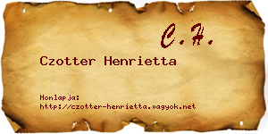 Czotter Henrietta névjegykártya
