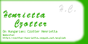 henrietta czotter business card